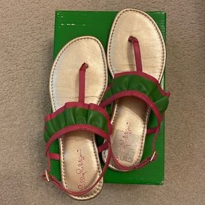 Lilly Pulitzer Paige Ruffled Sandal in Daiquiri Pin 8M